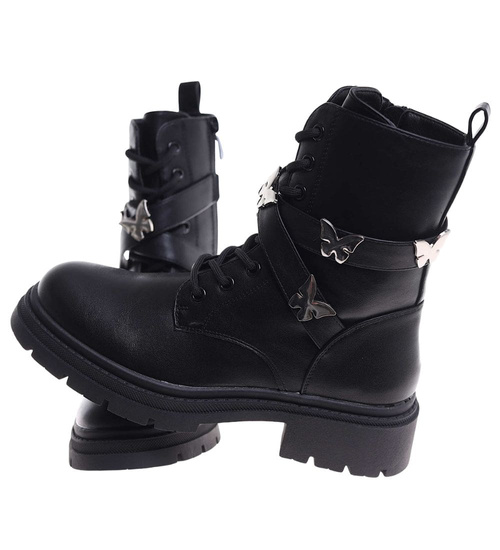 Czarne trapery damskie z ociepleniem /i5-2 18401 G381/