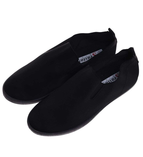 Wsuwane czarne tenisówki slip on /A5-2 18676 T242/
