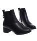 Klasyczne damskie botki na niskim obcasie Czarne /G13-3 18382 W484/