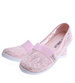 Przewiewne damskie tenisówki slip on z koronki Różowe /G9-2 14550 S154/