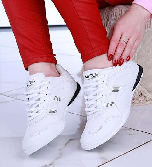 Białe damskie buty sportowe /C7-1 14734 S246/
