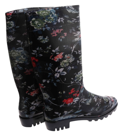 Czarne wysokie kalosze damskie /A3-1 17791 T349/