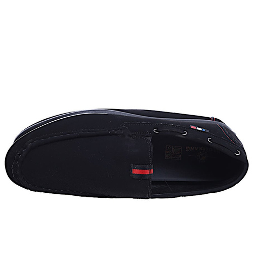 Męskie półbuty mokasyny Czarne /E3-2  14743 S494/