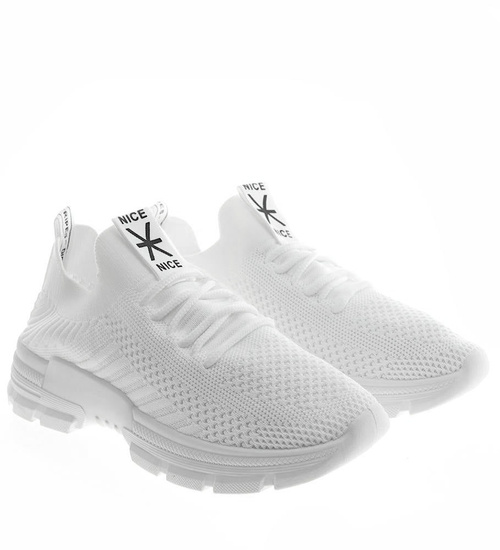 Białe wsuwane buty sportowe /E6-3 16114 G280/