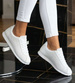 Białe damskie buty sportowe sznurowane sneakersy /E4-3 18664 T107/