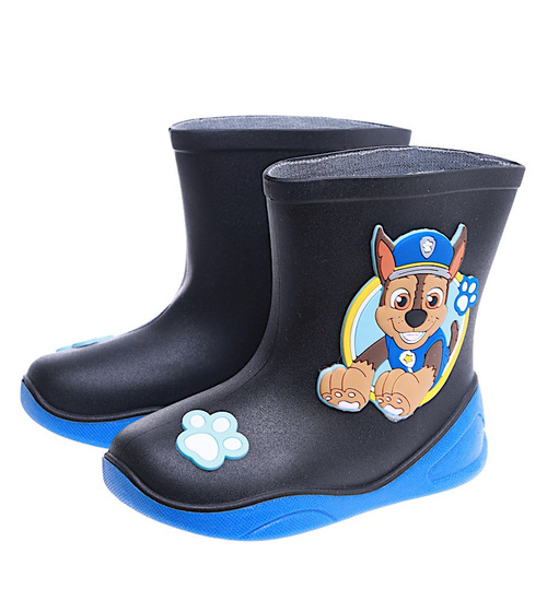 Chłopięce czarne kalosze z pieskami /D7-1 14784 T246/