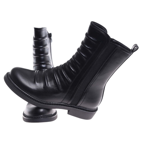 Czarne wysokie botki damskie /L3-1 H2 18573 G284/