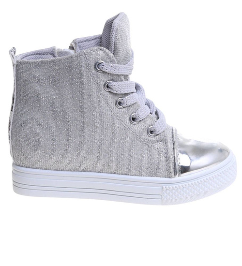 Dziewczęce trampki na niskim obcasie /A3-2 4292 S170/