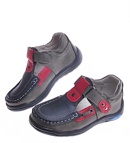 Wygodne półbuty chłopięce na rzepy wielokolorowe /F5-3 11623 T192/