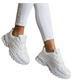 Damskie buty sportowe białe na platformie /G8-2 18658 S242/