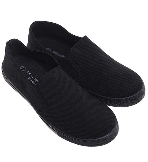Wsuwane czarne trampki slip on /A1-3 18793 S174/
