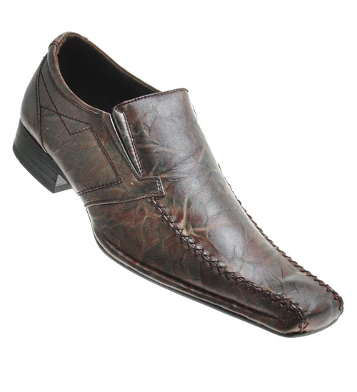 Półbuty męskie pantofle wsuwane Brązowe / C3-3 9783 S097/