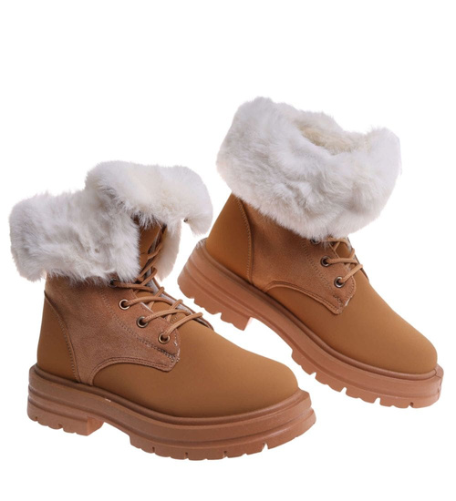 Zimowe botki trapery z futerkiem Camel /A7-1 18453 T346/