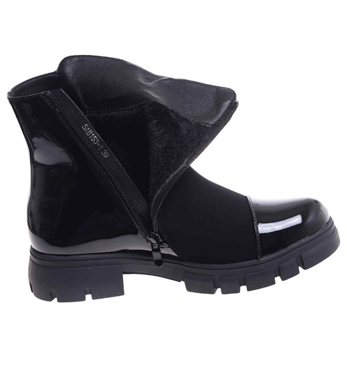 Czarne botki damskie workery /A3-3 18399 W4/