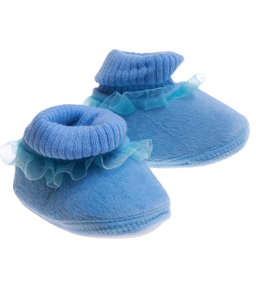 Niebieskie pluszowe kapcie dla niemowląt /H2 17569 MX2-5/