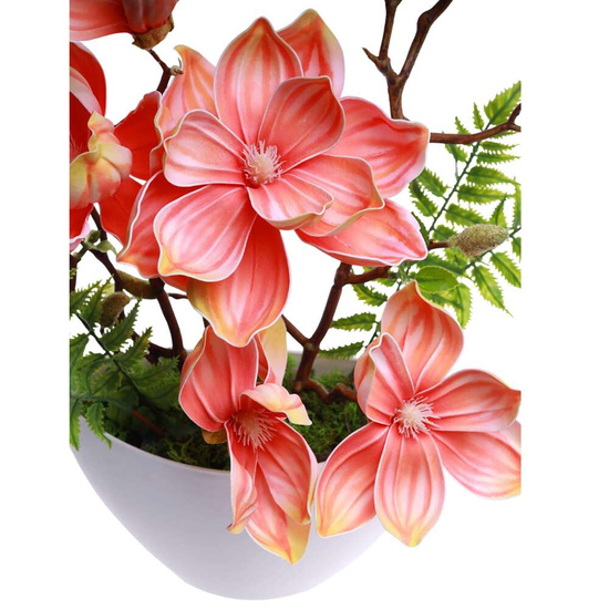 Pomarańczowa lilia w doniczce- sztuczne kwiaty Kompozycja 45 cm KOMP58 PN432