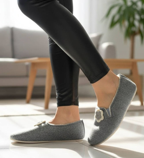 Filcowe kapcie damskie z wełną ost477