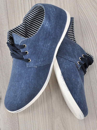 Granatowe męskie trampki z wiązaniami /G6-1 2279 S290/