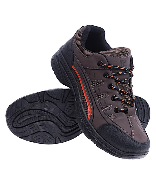 Brązowe trekkingowe buty męskie trekkingowe /B4-1 14681 T430/