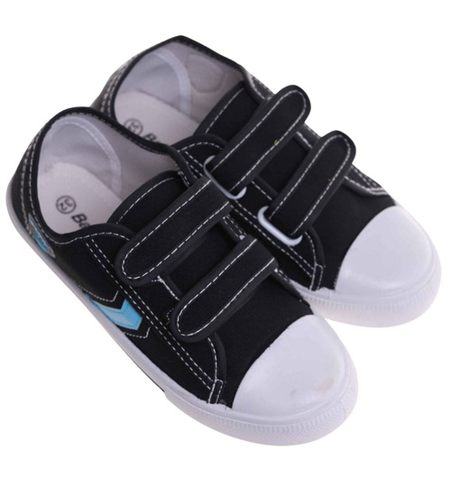 Chłopięce czarne tenisówki na rzepy /B4-2 18037 T186/
