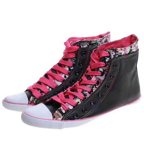 Wysokie sznurowane tenisówki damskie /G5-2 9959 S4/