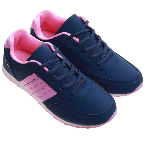 Granatowo różowe damskie buty sportowe /G5-2 17417 T301/