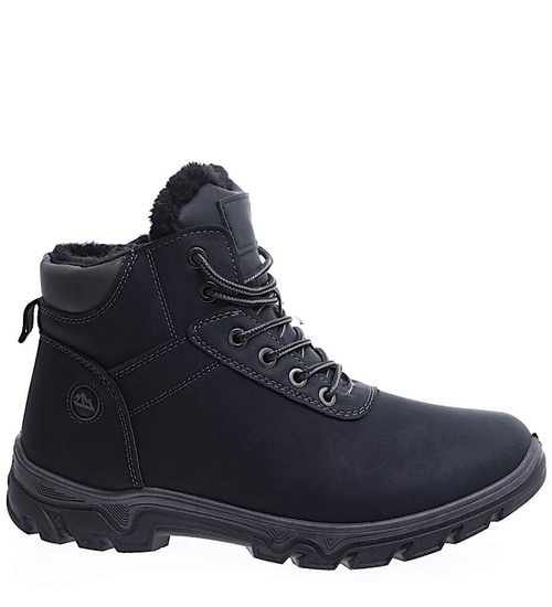 Zimowe czarne męskie buty trekkingowe /G5-3 15337 T630/