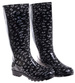 Kalosze damskie z wysoką cholewką Czarne /G6-1 18368 T346/