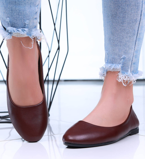 Bordowe baleriny damskie /A7-2 13357 T192/