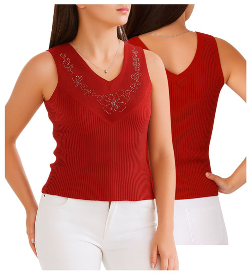 Koszulka bezrękawnik Czerwona /H2 K45 ub985 S0/