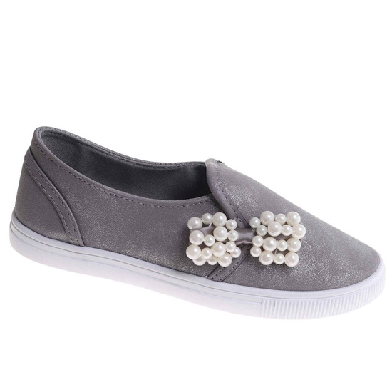 Tenisówki dziewczęce Wsuwane szare trampki /F5-2 17852 T111/