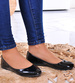 Lakierowane czarne balerinki /F10-3 4591 S079/