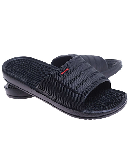 Wodoodporne czarne klapki męskie fakirki /D3-1 17431 T182/