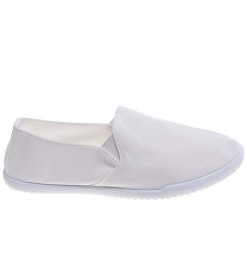 Wsuwane elastyczne tenisówki damskie Ecru /E9-2 16547 T186/