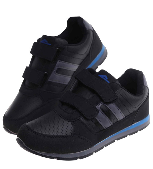 Czarne chłopięce buty sportowe na rzepy /F6-1 18115 T430/