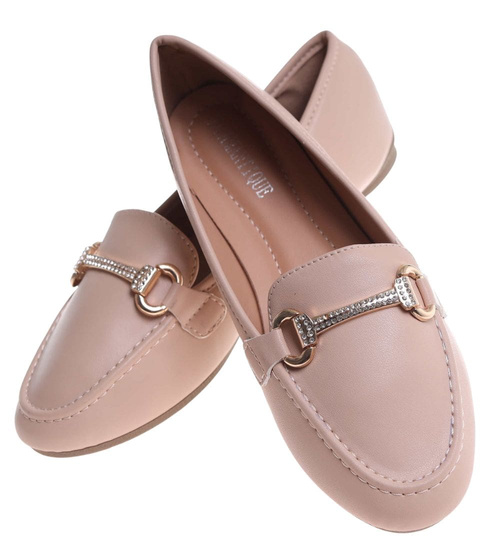 Wsuwane beżowe baleriny lordsy /H2 18480 W7-38/