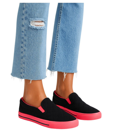 Czarno fuksjowe dziewczęce tenisówki /A1-2 15902 T075/