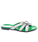 Biało zielone klapki na płaskim obcasie /H2 14341 T005/