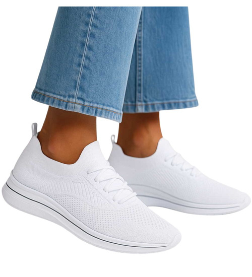 Białe wsuwane buty sportowe /H2 17270 W101/