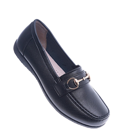 Półbuty z łańcuchem Czarne /D6-3 13783 T326/