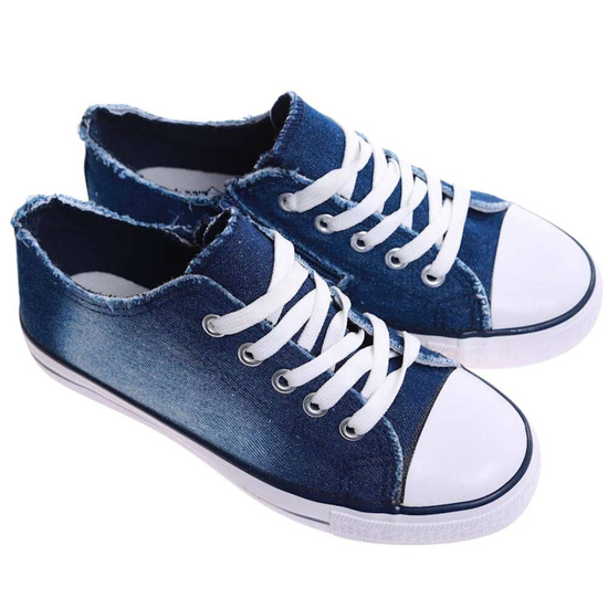 Granatowe wiązane trampki dla dziewczynki /A8-2 17285 T111/