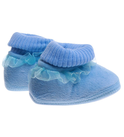 Niebieskie pluszowe kapcie dla niemowląt /H2 17569 MX2-5/
