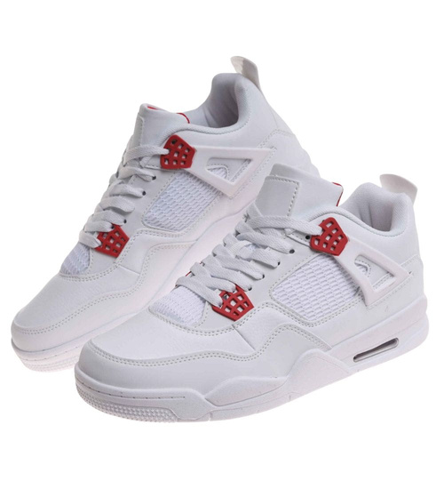 Białe wysokie buty sportowe męskie /F10-2 17962 W308/