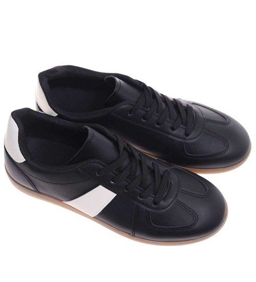 Wiązane snekaersy damskie białe wygodne /A3-3 18715 T177/