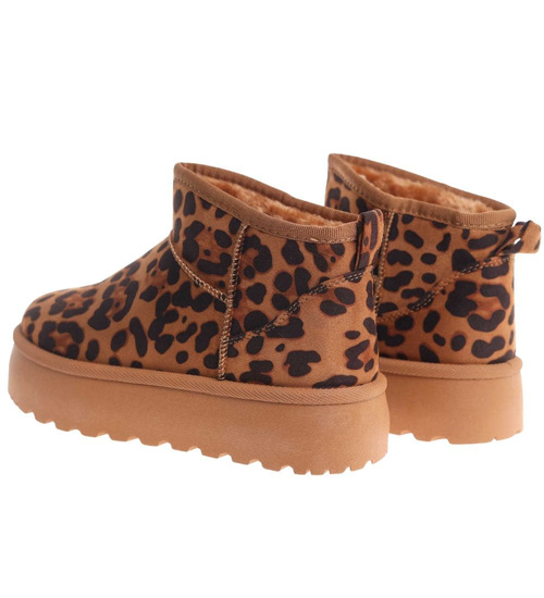 Krótkie kozaki śniegowce eskimoski Leopard /G9-3 18535 G284/