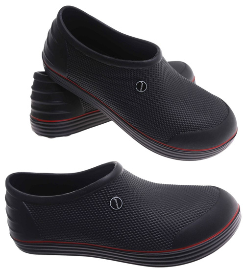 Czarno czerwone męskie kalosze piankowe /E8-1 17794  T18-45 +h2/