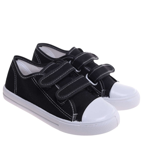 Czarne tenisówki chłopięce na rzepy buty do szkoły /E5-1 18101 T189/