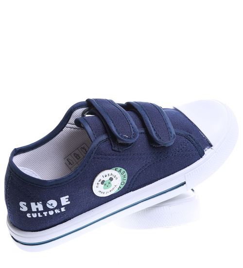 Dziecięce grananatowe tenisówki na rzepy /B8-2 15426 T223/