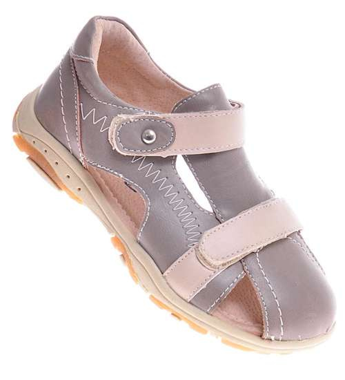 Chłopięce sandały na rzepy Khaki /E9-2 11648 T167/ Chłopięce sandały na rzepy Khaki /E9-2 11648 T167/