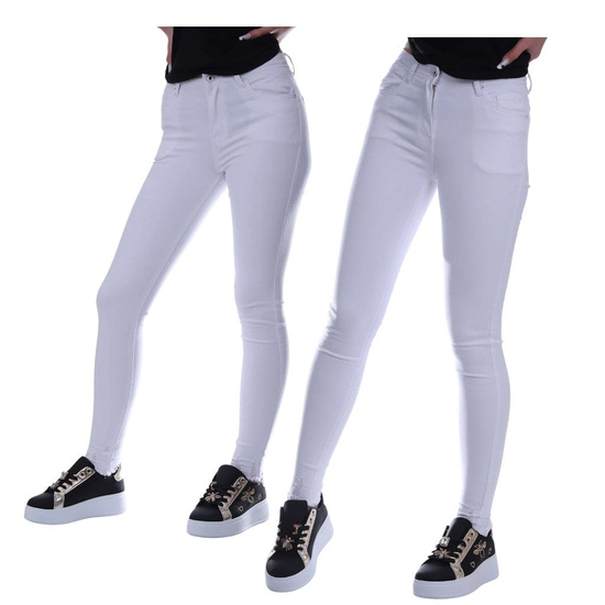 Białe letnie spodnie damskie /H2 K43 UB933 G235/